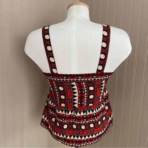 H&M Boho Red, Cream & Black Tank Top Women’s Size Small - Picture 4 of 5